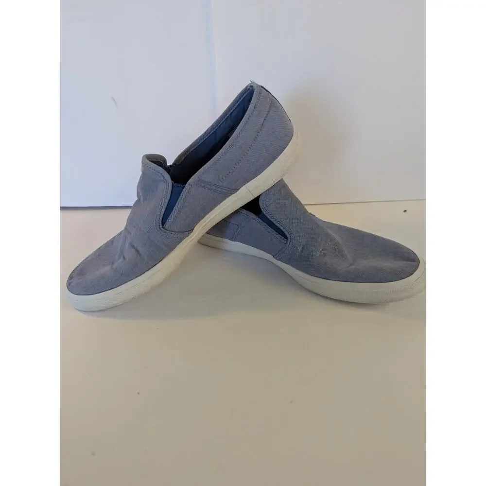 Lacoste Men Slipon Sneakers, Lt.Blue With Green Alligator On Each Side, Sz.10 US